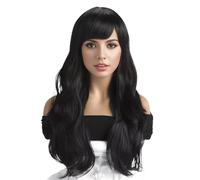 JIANBOHAIRS Long Wavy Layered Wig with Bangs Synthetic Wig