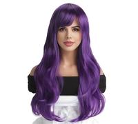 JIANBOHAIRS Long Wavy Layered Wig with Bangs Synthetic Wig