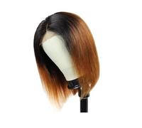 JIANBOHAIRS Parrucca Bob Capelli Umani Glueless Corta Lisci 13x4 HD Lace Front Parrucche Pre-Spennate for Donne for Thinning Hair(Reddish Brown,8inch)