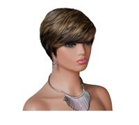 JIANBOHAIRS Parrucca corta pixie da 6 pollici per donne nere, parrucca brasiliana a gradini senza colla per l'uso quotidiano per capelli Thinning (P1B/27)