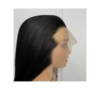 JIANBOHAIRS Parrucca da costume antico for donna, parrucche lunghe e dritte in pizzo frontale for cosplay, densità 150 for Thinning Hair(Black,18inch)