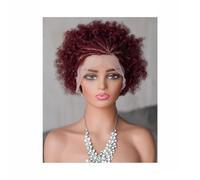 JIANBOHAIRS Parrucca di capelli umani ricci 13x4 con pizzo frontale pre-pizzicato e pre-treccia for donne nere, densità 250 for Thinning Hair(99J)