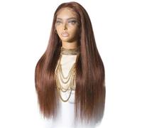 JIANBOHAIRS Parrucca marrone capelli umani lisci 5x5 HD trasparente pre pizzicato parrucche anteriori in pizzo a densità 150