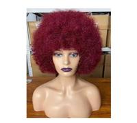 JIANBOHAIRS Parrucche corte e ricci, senza colla e immediatamente indossabili, perfette per cosplay anni '70 e per la vita quotidiana per i capelli Thinning