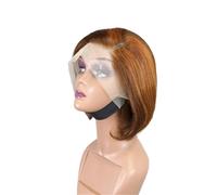 JIANBOHAIRS Parrucche corte Pixie Bob lisce for donne nere 13 x 4 x 1 Parrucca frontale in pizzo con parte a T for uso quotidiano for Thinning Hair(Dark Roots Ginger Orange)