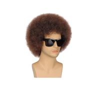 JIANBOHAIRS Parrucche Sintetiche A 4 Colori Rock Anni '70 Afro - Capelli Sintetici Ricci, Design Elegante, Perfette For Cosplay Di Halloween Da Uomo/donna for Thinning Hair(Brown)