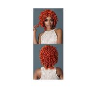 JIANBOHAIRS Parrucche Sintetiche For Capelli Ricci For Donna Parrucche Afro Corte For Capelli Ricci Crespi Corti Capelli Cosplay Senza Colla for Thinning Hair(Orange)