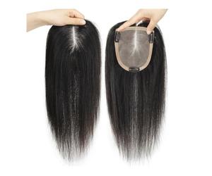 JIANBOHAIRS Topper For Capelli Da Donna In Veri Umani, Base Mono 5"x5", Diradare La Corona E Separare Le Parti Larghe,Aggiunge Volume, Può Essere Arricciato for Thinning Hair(16 inch)