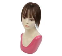JIANBOHAIRS Topper for capelli da donna, veri capelli umani, frangia sottile 3D a 360°, for donne con capelli diradati, 5 cm x 9 cm for Thinning Hair(25 cm,Dark brown)