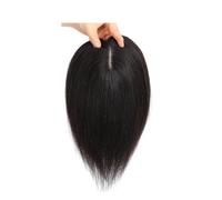 JIANBOHAIRS Topper for capelli umani da donna - Base in pizzo 10 x 12 cm, densità 150, extension for capelli Remy for capelli diradati for Thinning Hair(10inch,Black No Bangs)