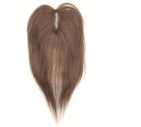 JIANBOHAIRS Topper for capelli umani da donna, veri capelli umani, 9 cm x 10 cm, base svizzera, annodati a mano, clip invisibili. for Thinning Hair(Brown)