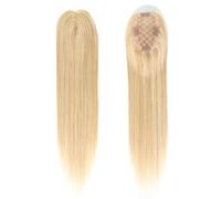 JIANBOHAIRS Topper For Capelli Umani For Diradati For Donne Senza Frangia, 3x5 Pollici, Monofilamento, Base Larga, Clip In, Pezzi For Superiori for Thinning Hair(Golden Brown mix Bleach Blonde)