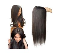 JIANBOHAIRS Topper for Capelli Umani Lunghi Da 10-24 Pollici 12x13 cm Base In Seta for Donne Con Diradati for Thinning Hair(Medium Brown,20 inches)