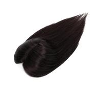 JIANBOHAIRS Topper for capelli umani, toupet liscio con frangia 12×13 cm, base in pizzo traspirante e morbida for donne con capelli diradati for Thinning Hair(Jet Black,14 inches)