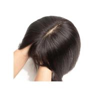 JIANBOHAIRS Topper for capelli veri umani for donne, pezzi di capelli 12x13 cm, base in seta completa con 3 clip for capelli diradati for Thinning Hair(8 inches)