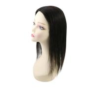 JIANBOHAIRS Topper in capelli umani for donne con capelli diradati, base MoNo da 13x13 cm, fatto a mano, con clip. for Thinning Hair(14inches,Natural Black)