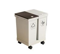 JIANBOHAIRS Waste Paper Basket Pattumiera da cucina, cestino for la raccolta differenziata con ruote, cestino for la raccolta differenziata di rifiuti secchi e umidi, a spinta(40L)