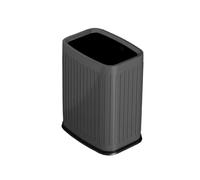 JIANBOHAIRS Waste Paper Basket Rectangle Metal Trash Can with Non Slip Base and Plastic Inner Bin for Bedroom,Bathroom(Gray,Large)