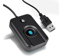 JIANBOLAND Lettore di impronte digitali USB per Windows10/11, lettore di impronte digitali Windows Hello Schermo di blocco con un clic, configurazione automatica del driver con cavo da 1,5 m, accesso