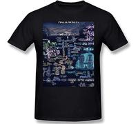 JIANBRAND Becute T-Shirt for Men Hollow Knight Map Graphic 100% Cotton Hollow Knight T Shirt Funny Clothes Black 3XL