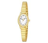 JIANDUN Petite, orologio analogico da donna, Easy Reader, Glod, con cinturino in acciaio inox, resistente all'acqua, Oro, L(6.3"-8")