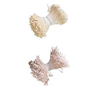 Jiangbered 720 Pezzi, 6 Cm, Boccioli Doppi di Perle Artificiali, Stami, Pistilli, Beige E Rosa