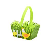 Jiangbered Cestino Portacaramelle a Forma di Pasqua con Manico, Realizzato in Tessuto Non Tessuto, Ideale per Feste di Pasqua, con Colori Vivaci E Una, Gallina Gialla, Taglia unica bambino