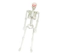 Jiangbered Scheletro di Halloween con Struttura Umana Dettagliata, Luci Negli Occhi, Corpo Articolato E Robusta Figura Decorativa in PP, Adatta, Solo Occhi Illuminati