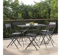 Jiangboyue-3152113 - Sedie pieghevoli da bistrot in rattan e acciaio, 6 pezzi, colore: nero