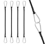 JiangLin 4 elastici con ganci, 60 cm di espansione con ganci, cinghie di serraggio con gancio bagagli, forti tenditori in gomma con moschettone per bicicletta, carico, campeggio