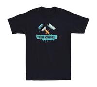 JIANGNANYAN Paint Roller & Brush This is How I Roll Funny Painter Saying Retro Men's T-Shirt Black M