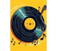 JIANGSHANDAIYOUCAIREN Retro Records Musica Poster Wall Art Stampa su tela Soggiorno Camera da letto Decorazione della casa senza telaio-B_50x70cm