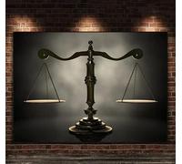 JIANGSHANDAIYOUCAIREN Scale Giustizia Poster Simbolo Giudiziale Tela Pittura Wall Art Picture Avvocato Ufficio Decor Regalo Senza Cornice-A_40x50cm