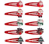 Jiangshaoshuai 10 set di accessori per capelli natalizi rossi graziosi fermagli per capelli, adatti per bambini, ragazze e donne, accessori decorativi natalizi