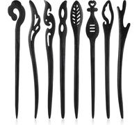 Jiangshaoshuai Set di 8 forcine per capelli da donna in legno, stile vintage cinese, adatte per capelli lunghi, accessori per forcine per capelli, adatte per donne e ragazze