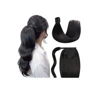 jianguohairsss Ponytail Estensione 16-26 Pollici Lunga Coda Di Cavallo Dritto Capelli Umani Avvolgere Intorno Clip Nel Pezzo Estensione, Un colore., 24inches