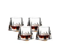 jianguohairsss Set di 4 bicchieri da whisky trasparenti da 7,4 OZ, bicchieri vecchio stile for rum bourbon for Party Restaurant Home Office