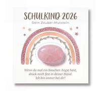 JIANGWON Zauber Mutstein 2026 - Regalo per l'inizio della scuola, quarzo rosa su carta arcobaleno in scatola, regalo per l'inizio della scuola (rosa)
