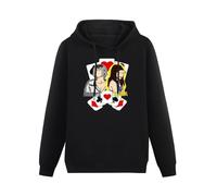 JiangXiaoYu Alice in Borderland Creative Men Hoodies Unisex Tee Black Pullover Sweatshirts S