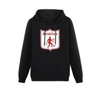 JiangXiaoYu America de Cali Colombia Futbol Soccer Men Hoodies Unisex Tee Black Pullover Sweatshirts M
