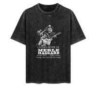 JiangXiaoYu Legends Never Die Merle Haggard 1937 2016 Thank You for The Memories Signature T-Shirt Unisex Black Tee M