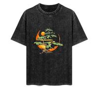 JiangXiaoYu Limited Bonsai Tree Japanese Buddhist T-Shirt Unisex Black Tee L