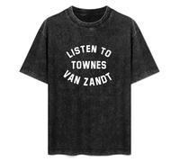 JiangXiaoYu Listen To Townes Van Zandt T-Shirt Unisex Black Tee L