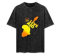 JiangXiaoYu Live Aid Band Aid Month 1985 T-Shirt Unisex Black Tee XL