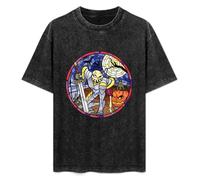 JiangXiaoYu MediEvil Sir Daniel Fortesque Stained Glass Window Horror T-Shirt Unisex Black Tee S