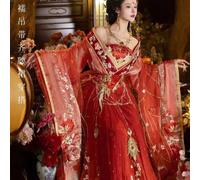 Jiangyoutang Luanfengheming Hanfu Abito da sposa Ricamo pesante Camicia a maniche lunghe Gonna Hezi Wei Jin Sud e Nord
