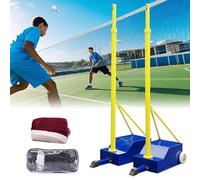 JIANGYUXINLI Pali da pallavolo/Badminton con Rete | Supporto Rete Badminton Pallavolo Portatile | con Base Stabile Pali Metallici | 4 Altezze Regolabili | per Campetti da Giardino, Cortile, Eventi