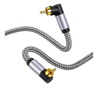 JiangZShangM Cavo Cinch 90 Gradi, 3m, Design Coassiale Grigio in Rame, Compatibile con Cavo Audio Ottico 3m e Cavo Subwoofer, Doppio Schermato, per Amanti della Musica e Appassionati di AV