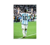 JIANJIE Poster commemorativo del campione del mondo di calcio Messi Dream Come True Exciting (5) poster da parete con stampa artistica Han