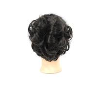 jianjunchaling Chignon, chignon, chignon ricci, extension, elastici per capelli, pettinini sintetici in Messy Bun, per donne e ragazze (nero naturale)